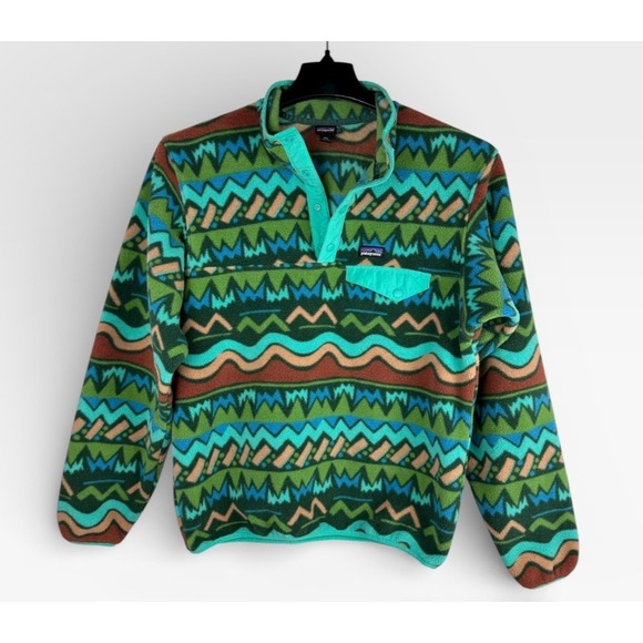 Patagonia Lightweight Synchilla Snap-T Pullover Fleece Aztec XXL Kid or XS Adult - Picture 11 of 11